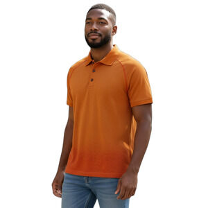 Lululemon Mens Polo Shirt Medium Orange Ombre Golf Athleisure Athletic Top